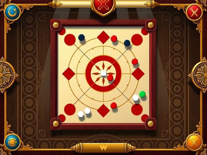 Carrom board setup